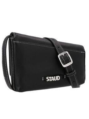 NWT STAUD Acute Black Calf Leather Crossbody Bag
